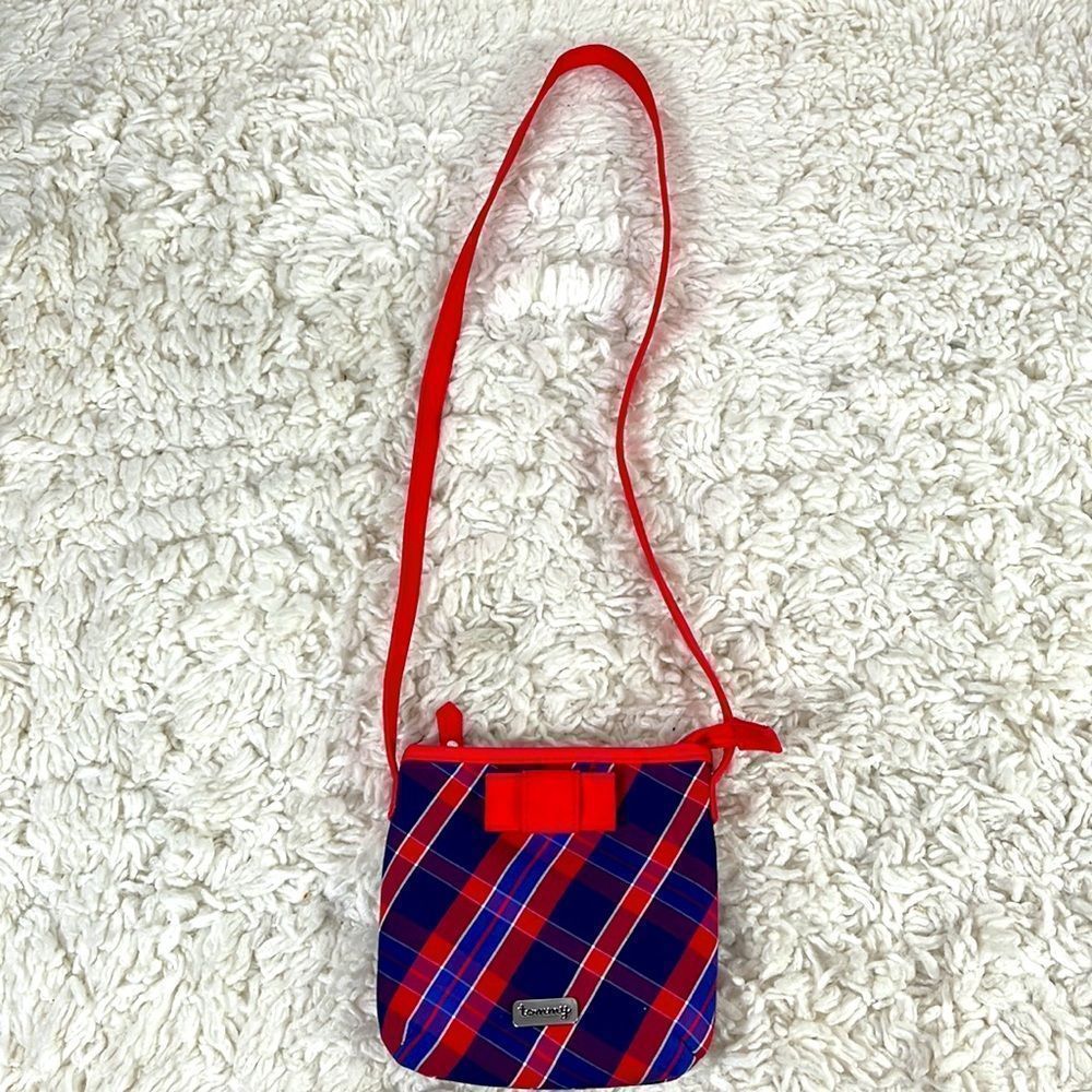 Tommy Hilfiger Red Blue Plaid Crossbody Purse Shoulder Bag Small - Picture 5 of 12
